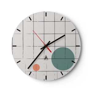 Wanduhr - Glasuhr - Gefangen. Wir oder sie? - 40x40 cm