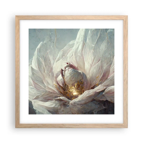 Poster in einem Rahmen aus heller Eiche - Sie blüht alle hundert Jahre einmal - 40x40 cm