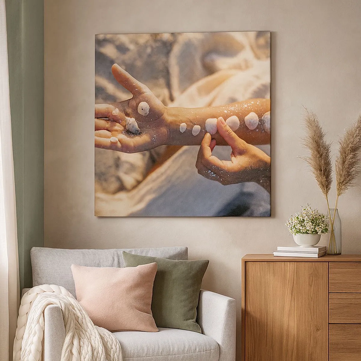 Bild auf Leinwand - Leinwandbild - Schönheit an Ihren Fingerspitzen - 30x30 cm