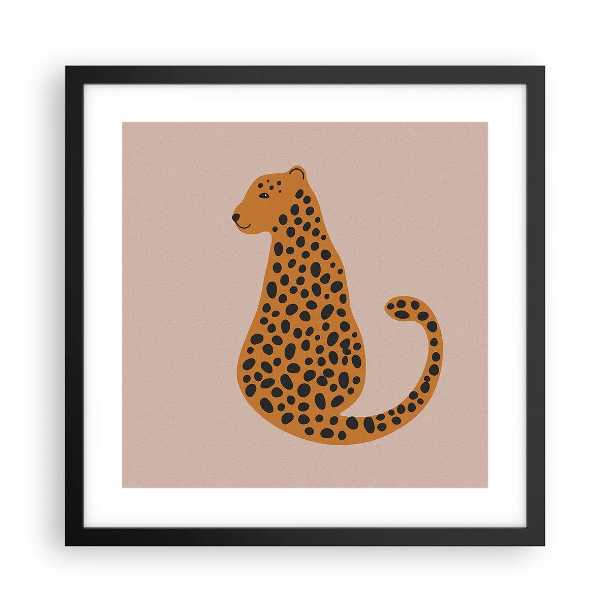Poster in einem schwarzem Rahmen - Leopardenmuster ist ein modisches Muster - 40x40 cm