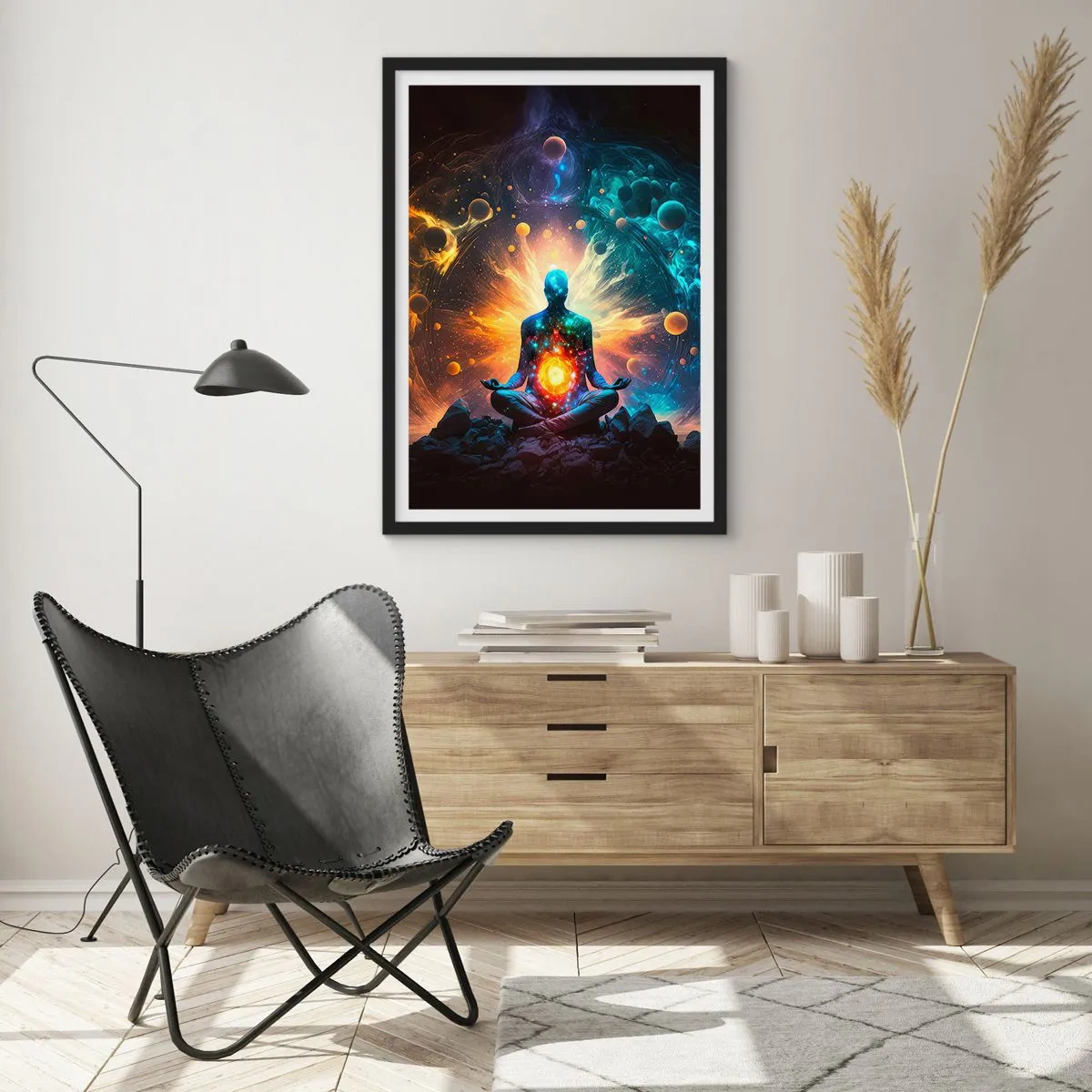 Poster in einem schwarzem Rahmen - Kosmischer Frieden - 40x50 cm