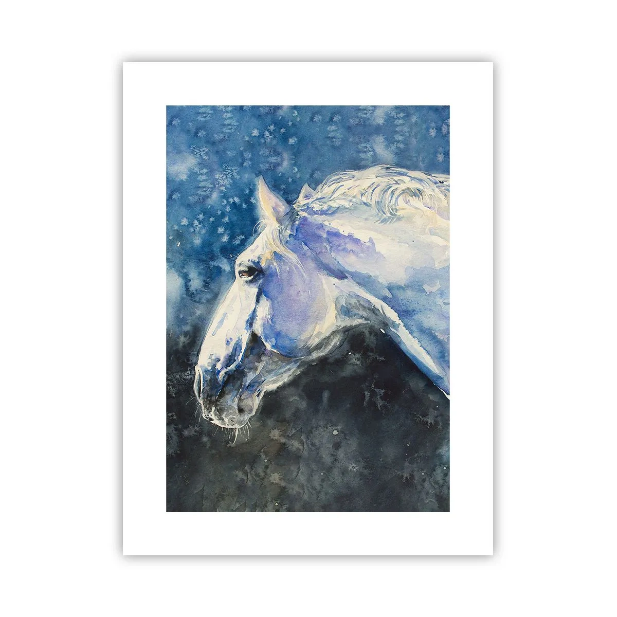 Poster - Porträt in blauem Glanz - 30x40 cm