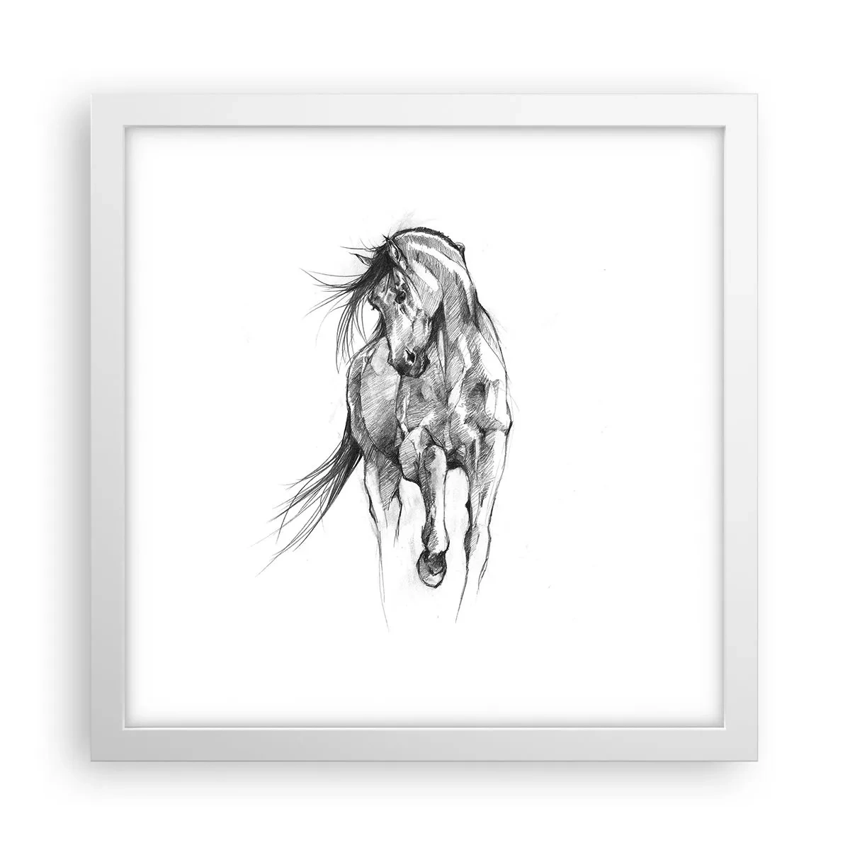 Poster in einem weißen Rahmen - Im anmutigen Trab - 30x30 cm