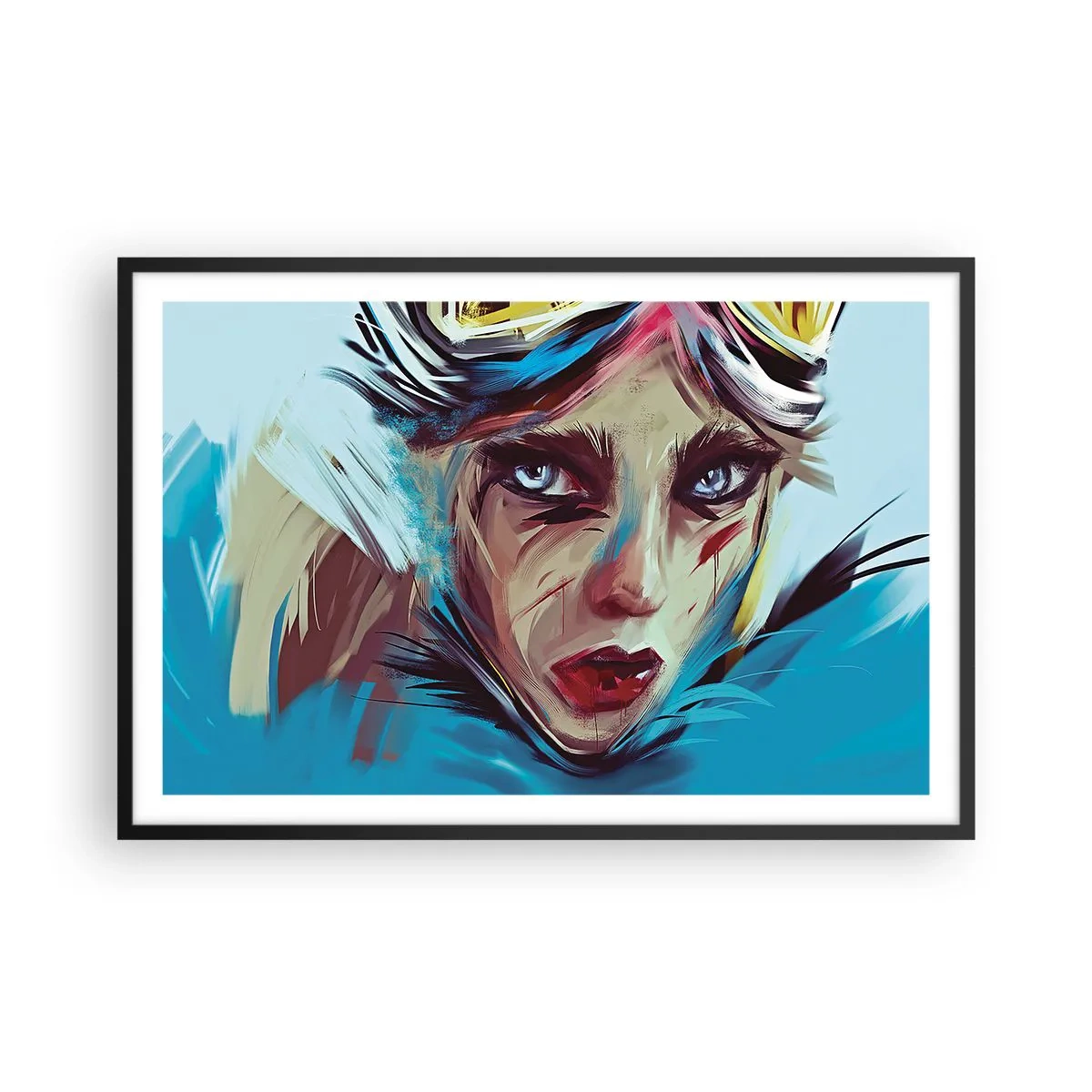 Poster in einem schwarzem Rahmen - Strassenkämpferin - 91x61 cm