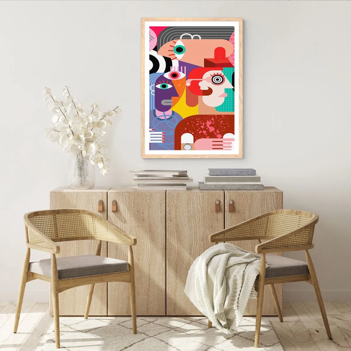 Poster in einem Rahmen aus heller Eiche - Wir sind von Herrn Picasso - 50x70 cm