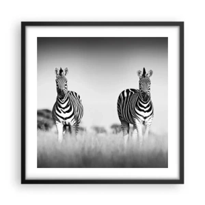 Poster in einem schwarzem Rahmen - Die Welt ist doch schwarz-weiß - 50x50 cm