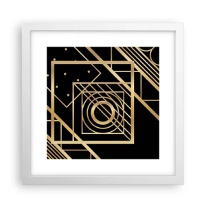 Poster in einem weißen Rahmen - Goldene Geometrie - 30x30 cm