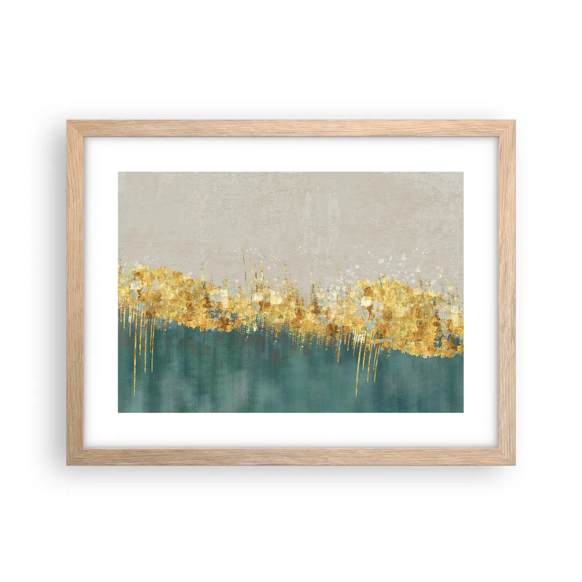 Poster in einem Rahmen aus heller Eiche - Goldener Rand - 40x30 cm