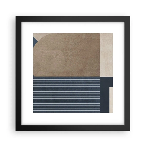 Poster in einem schwarzem Rahmen - Komposition aus Einfachheit und Rundheit - 30x30 cm