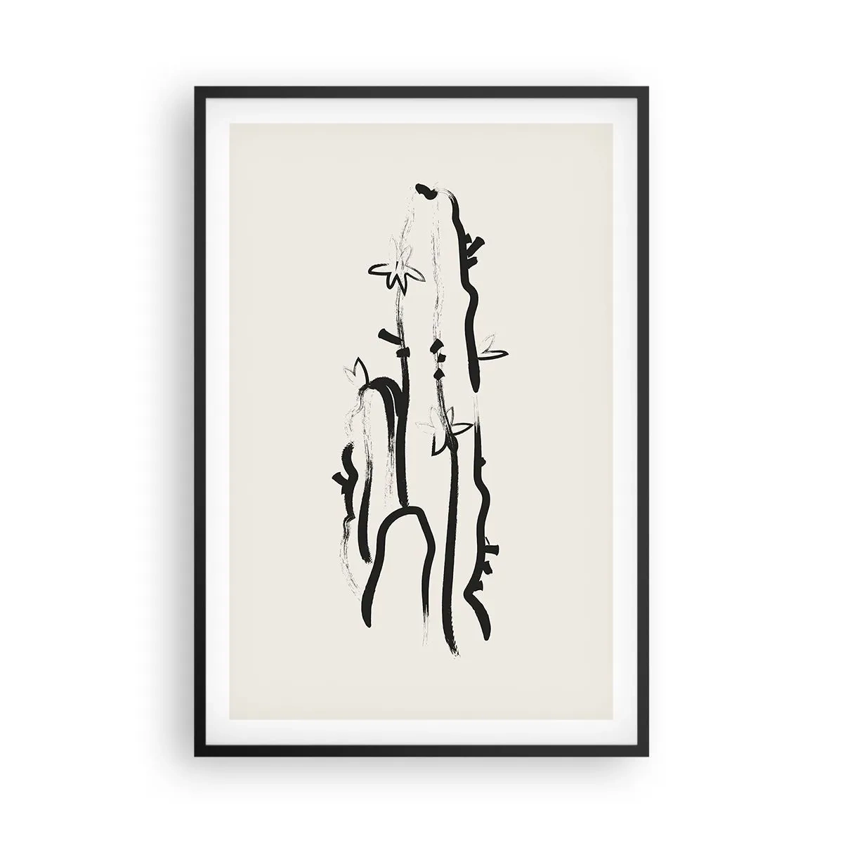 Poster in einem schwarzem Rahmen - Blühendes Kraut - 61x91 cm