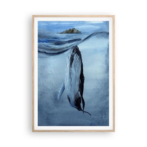 Poster in einem Rahmen aus heller Eiche - Zwei Nordwelten - 70x100 cm