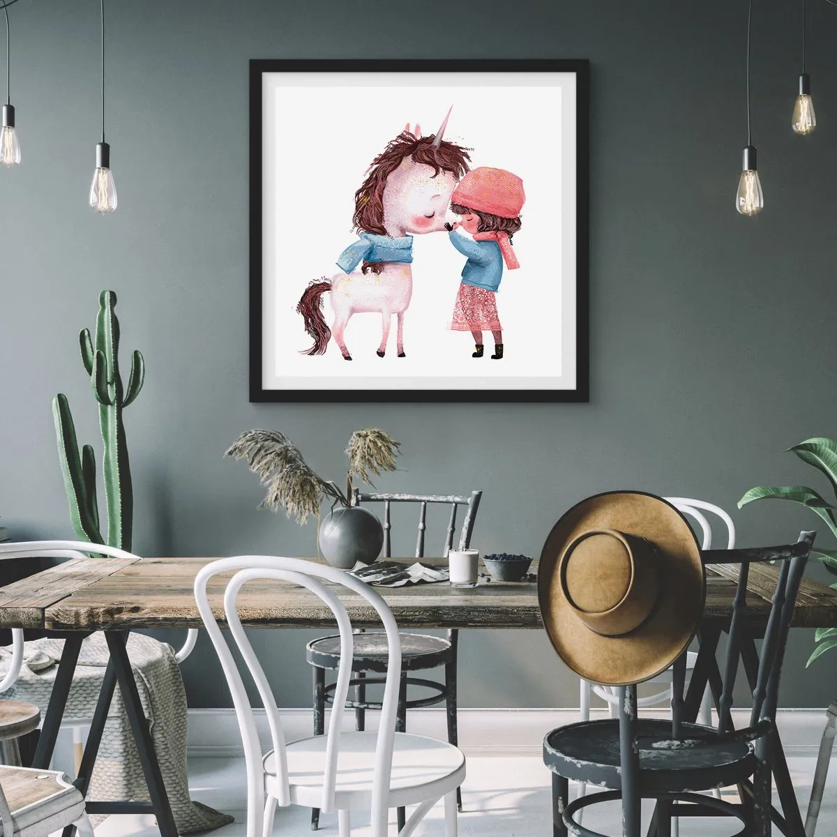 Poster in einem schwarzem Rahmen - Ein Wintermärchen - 30x30 cm