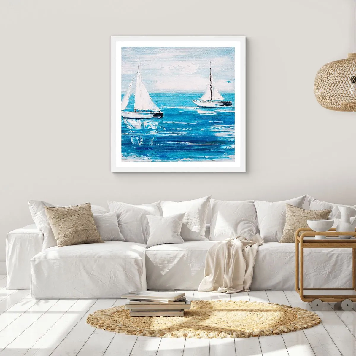 Poster in einem weißen Rahmen - Mit Freund an der Seite - 50x50 cm