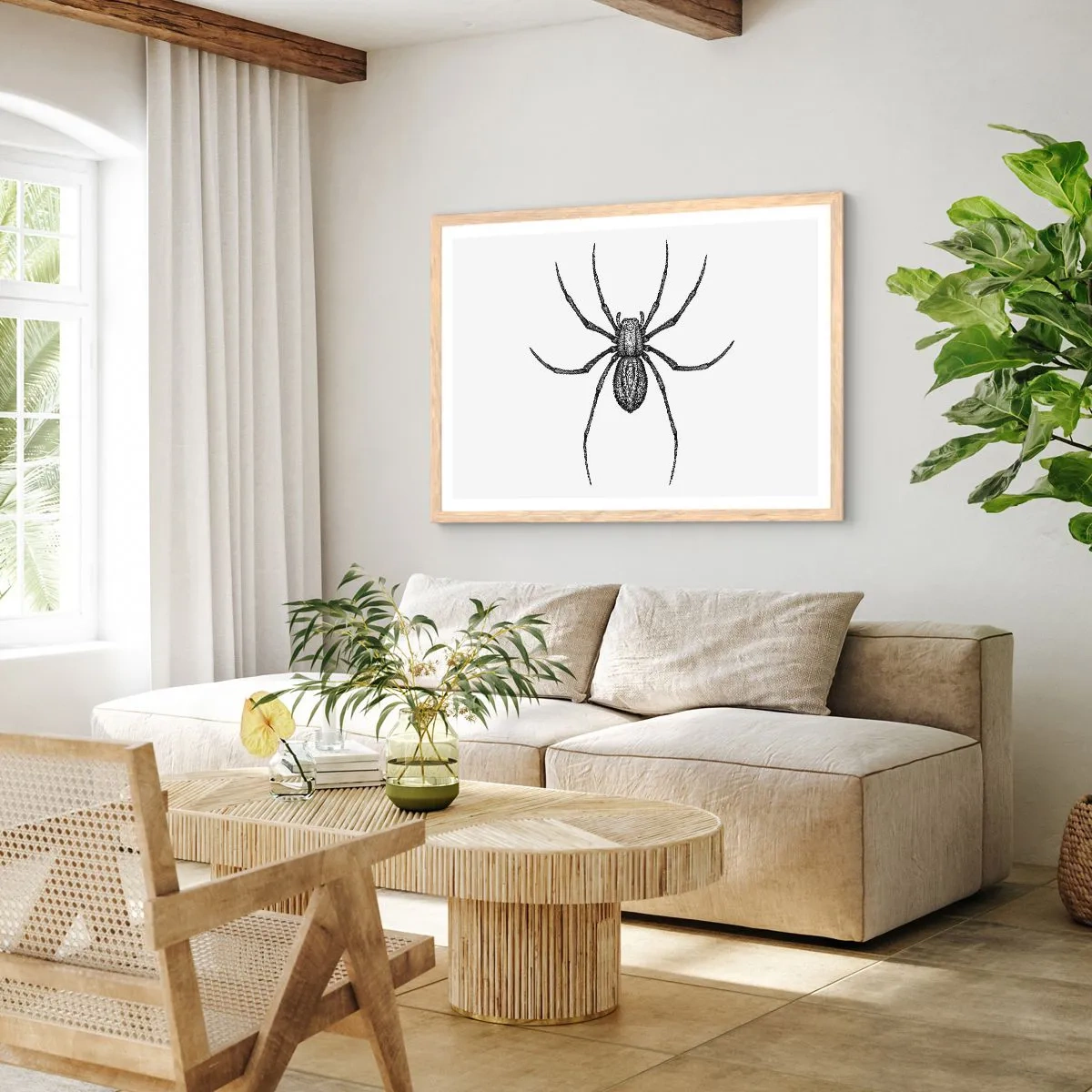 Poster in einem Rahmen aus heller Eiche - Beunruhigende Präzision - 40x30 cm