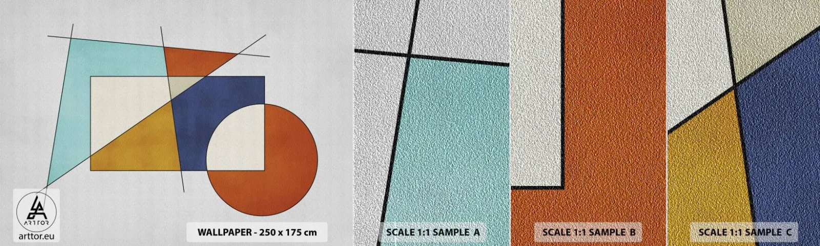 Fototapeten Muster Premium Sand - Abstraktion: modernistisches Spiel - Geometrisch, Modern, Minimalismus - 100x30 cm