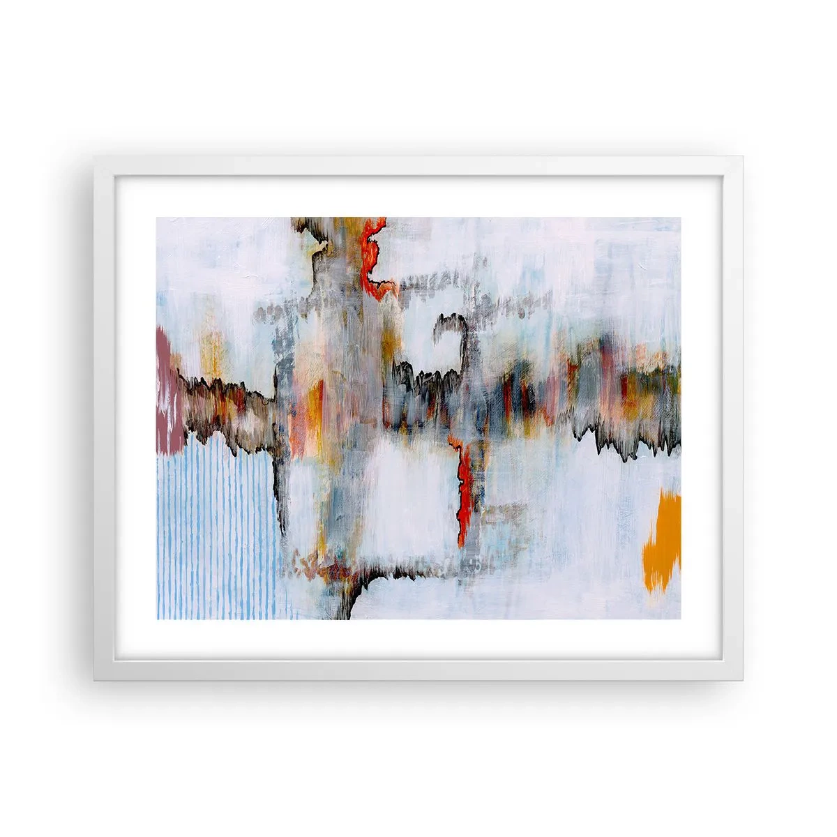 Poster in einem weißen Rahmen - Ein Stock auf dem Wasser - 50x40 cm