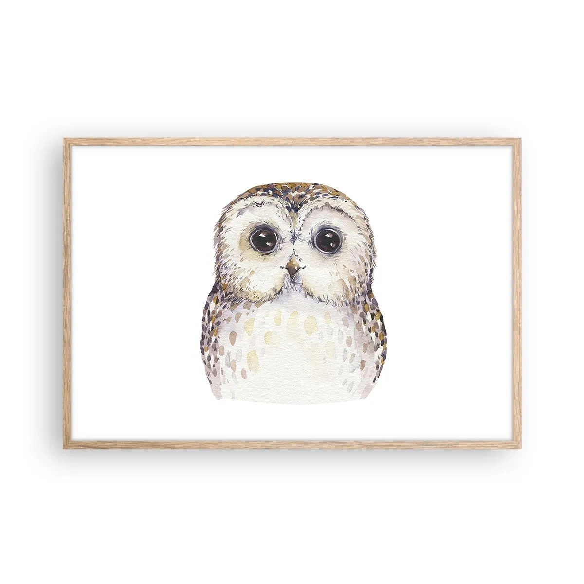 Poster in einem Rahmen aus heller Eiche - Schau mir in die Augen - 91x61 cm