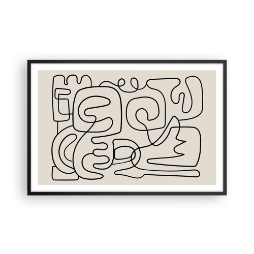 Poster in einem schwarzem Rahmen - Folge der Spur - 91x61 cm