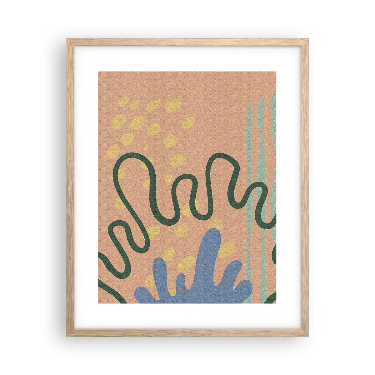 Poster in einem Rahmen aus heller Eiche - Abstraktion: Vielfalt der Natur - 40x50 cm