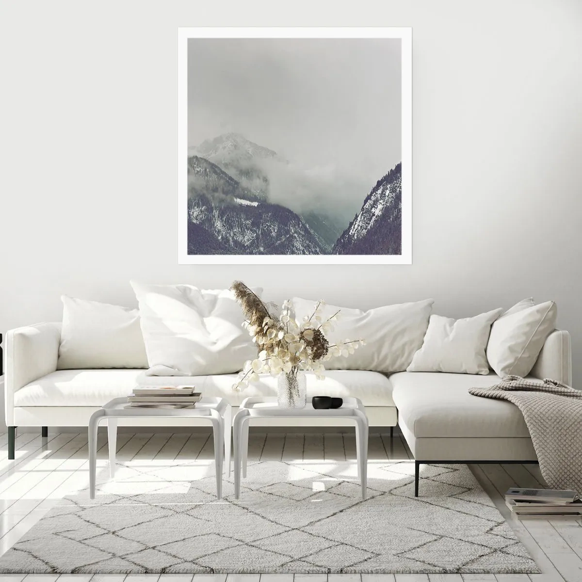 Poster - Nebliges Tal - 40x40 cm