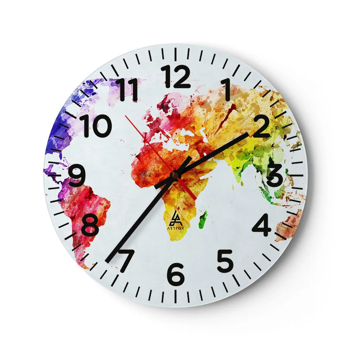 Wanduhr - Glasuhr - Alle Farben der Welt - 30x30 cm
