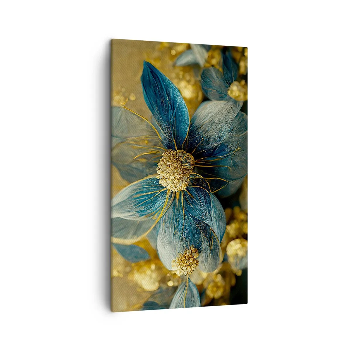 Bild auf Leinwand - Leinwandbild - Mit Gold blühen - 45x80 cm