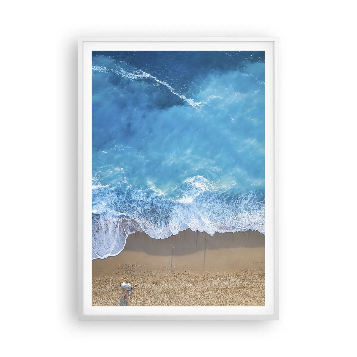 Poster in einem weißen Rahmen - Die Kraft des Blaus - 70x100 cm