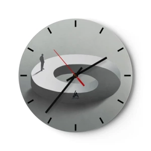 Wanduhr - Glasuhr - Und wie soll man davon klug werden - 40x40 cm