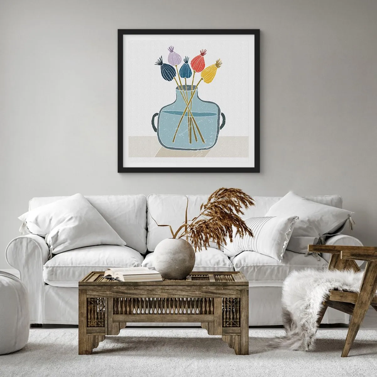 Poster in einem schwarzem Rahmen - Es ist mucksmäuschenstill - 60x60 cm