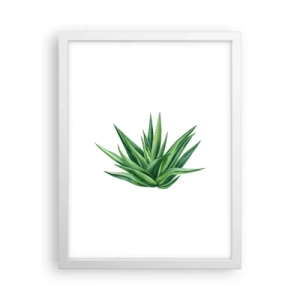 Poster in einem weißen Rahmen - Grün – Kraft – Leben - 30x40 cm
