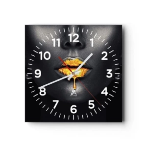 Wanduhr - Glasuhr - Goldmaul - 40x40 cm