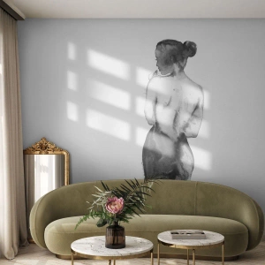 Fototapete Standard Eco - Bei ihr verschwindet die Welt - Frau, Frauenkörper, Grafik - 350x256 cm