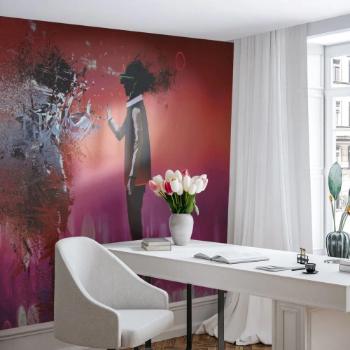 Maßgeschneiderte Fototapete Premium Canvas - Kannst du dich selbst anschauen? - Abstraktion, Stück, Menschen