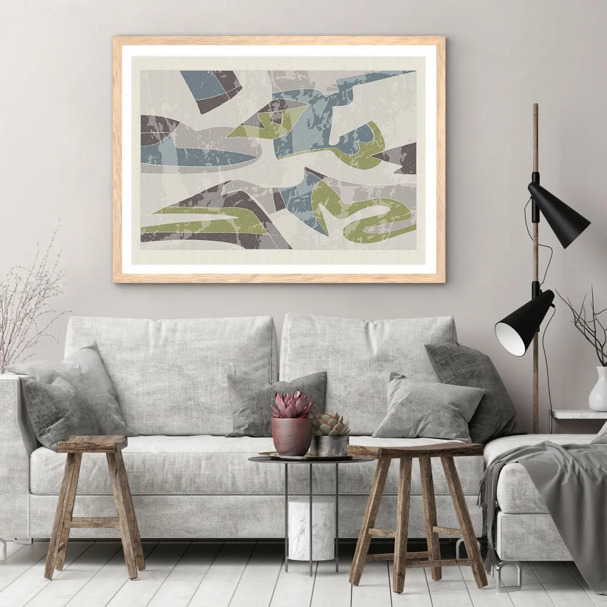 Poster in einem Rahmen aus heller Eiche - Komposition hinter dem Glas - 50x40 cm