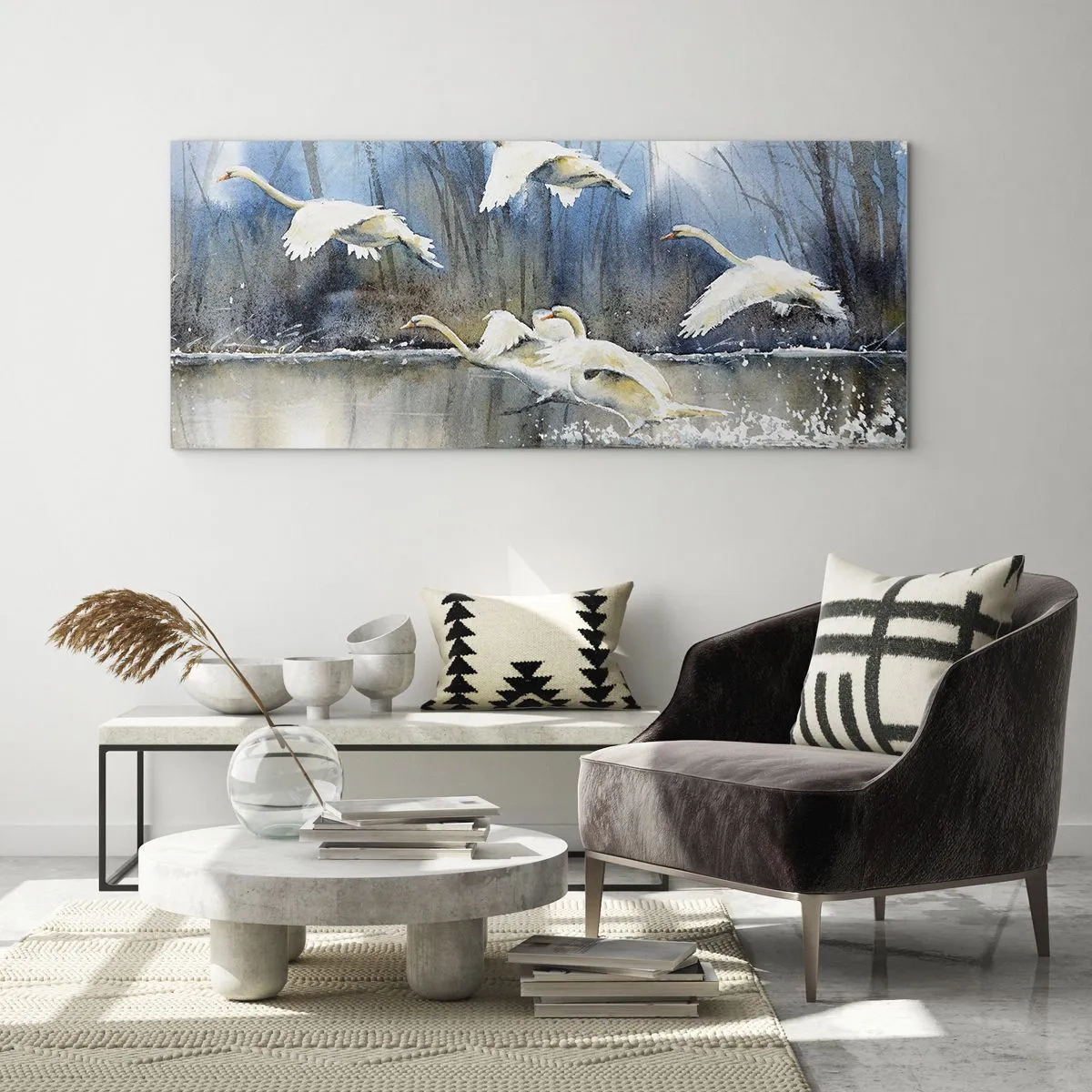 Glasbild - Bild auf glas - Wie im Märchen von den wilden Schwänen - 100x40 cm