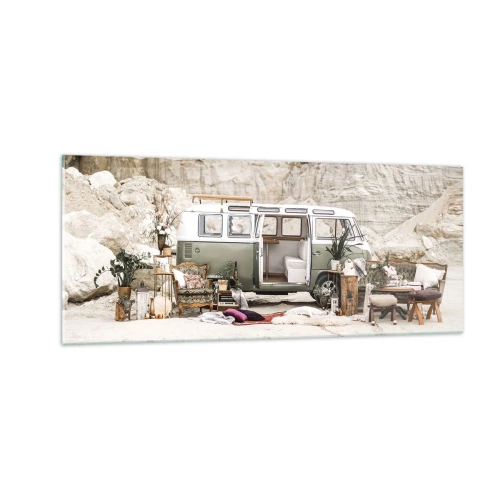 Glasbild - Bild auf glas - Es ist die Zeit, die Reise zu beginnen - 100x40 cm