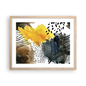 Poster in einem Rahmen aus heller Eiche - Ein Treffen der Elemente der Natur - 50x40 cm