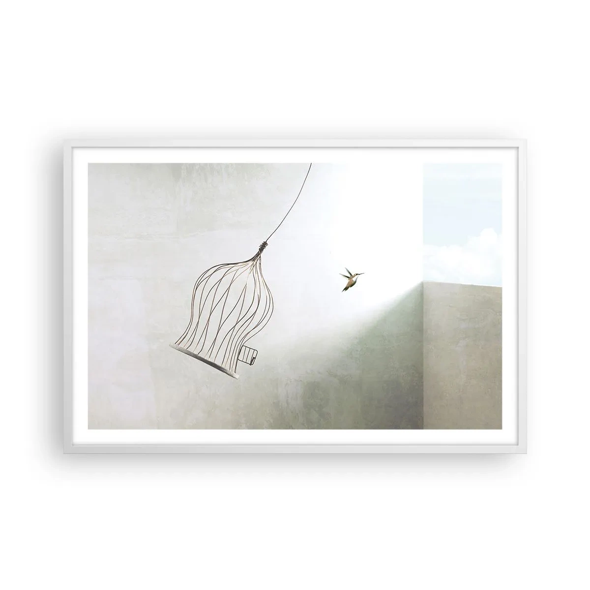 Poster in einem weißen Rahmen - In seinem Element - 91x61 cm