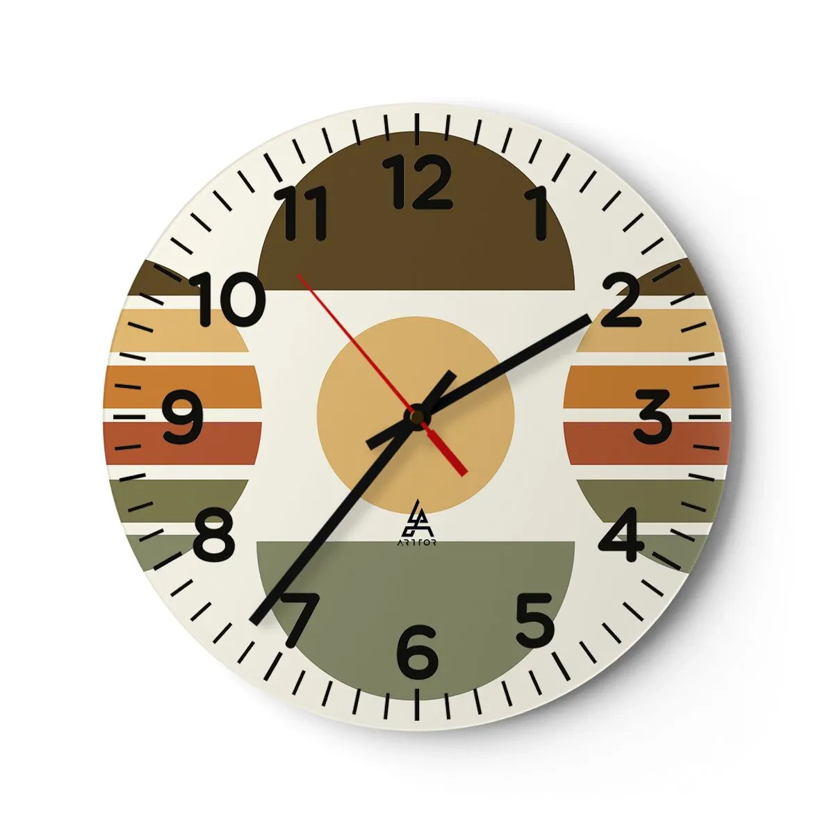 Wanduhr - Glasuhr - In Erdtönen - 40x40 cm