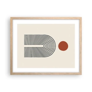 Poster in einem Rahmen aus heller Eiche - Magnetismus von Formen und Farben - 50x40 cm