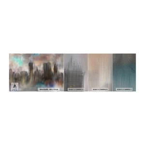 Fototapeten Muster Premium Canvas - Eine Komposition aus Stahl, Stein und Nebel - Stadt, Die Architektur, Stück - 100x30 cm