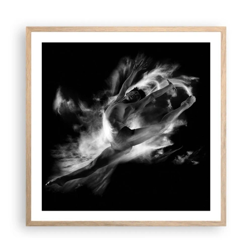 Poster in einem Rahmen aus heller Eiche - Im Flug hängen geblieben - 60x60 cm