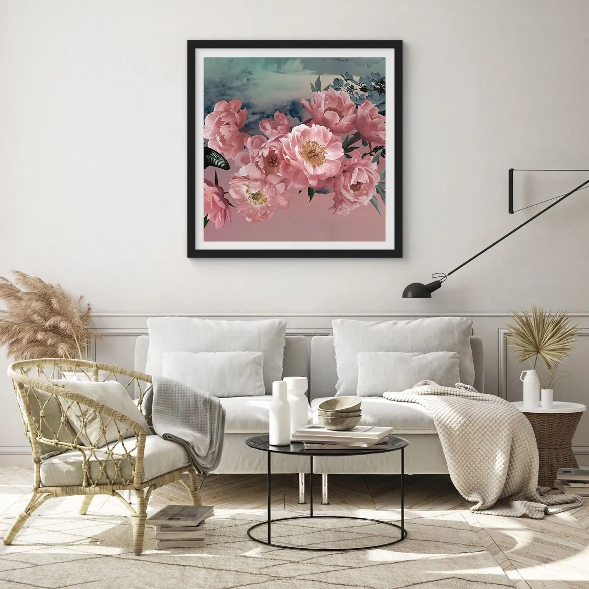 Poster in einem schwarzem Rahmen - Der Höhepunkt der Romantik - 30x30 cm