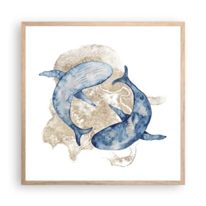 Poster in einem Rahmen aus heller Eiche - Freundschaft oder Liebe? - 60x60 cm