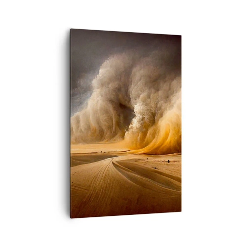 Bild auf Leinwand - Leinwandbild - Beeindruckender Sandsturm in der Wüste - 80x120cm - Zorn der Wüste - Moderne Wanddekoration für Wohnzimmer und Schlafzimmer ARTTOR