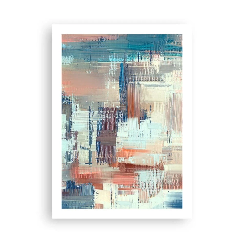 Poster - Eine abstrakte Komposition aus Pinselstrichen in warmen Farben. - 50x70cm - Zum Licht kommen - Moderne Wanddekoration für Wohnzimmer und Schlafzimmer ARTTOR