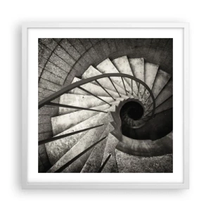 Poster in einem weißen Rahmen - Treppe hoch, Treppe runter - 50x50 cm