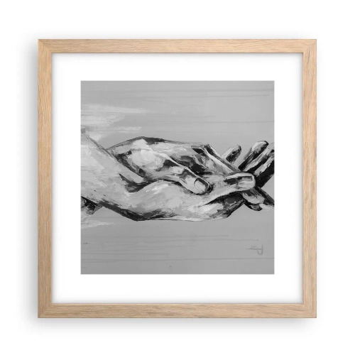 Poster in einem Rahmen aus heller Eiche - Anfang… - 30x30 cm