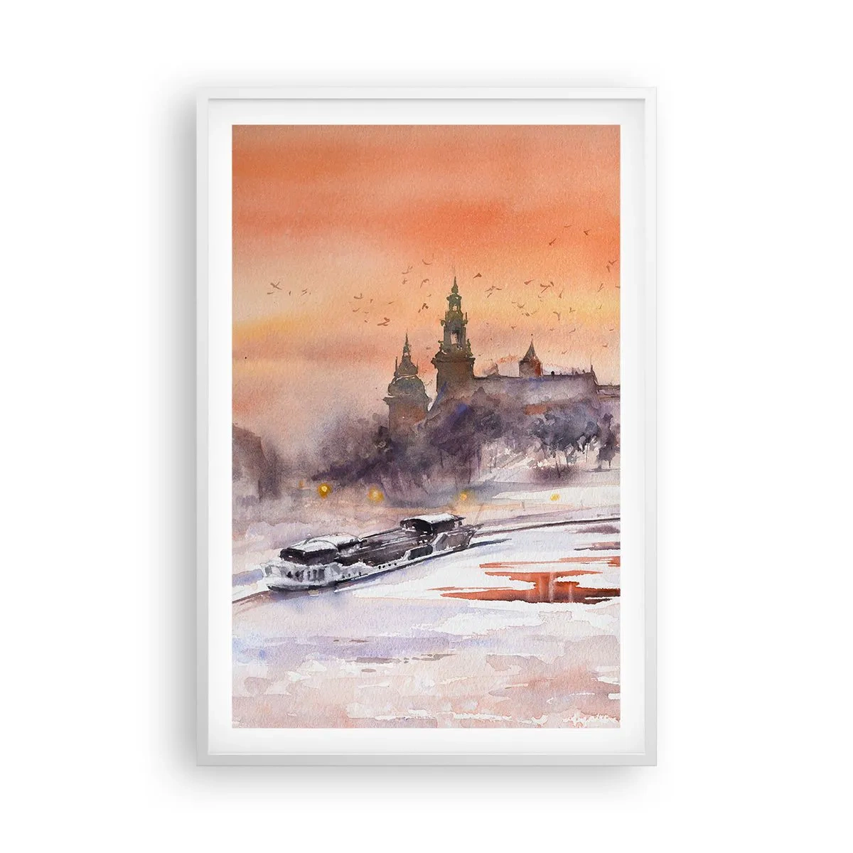 Poster in einem weißen Rahmen - Königlicher Sonnenuntergang - 61x91 cm