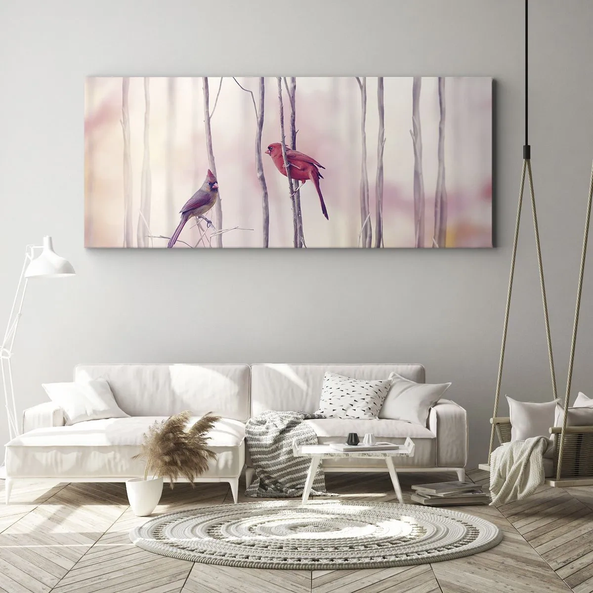Bild auf Leinwand - Leinwandbild - Geschichte vom rosa Wald - 100x40 cm